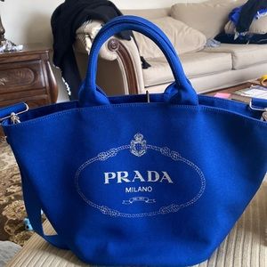 Like New condition Authentic Prada Gardner Tote Royal Blue